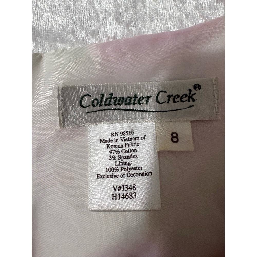Coldwater Creek Floral Sundress 8 Pink Rose Wedding Garden Party Cottage Core - Picture 5 of 7